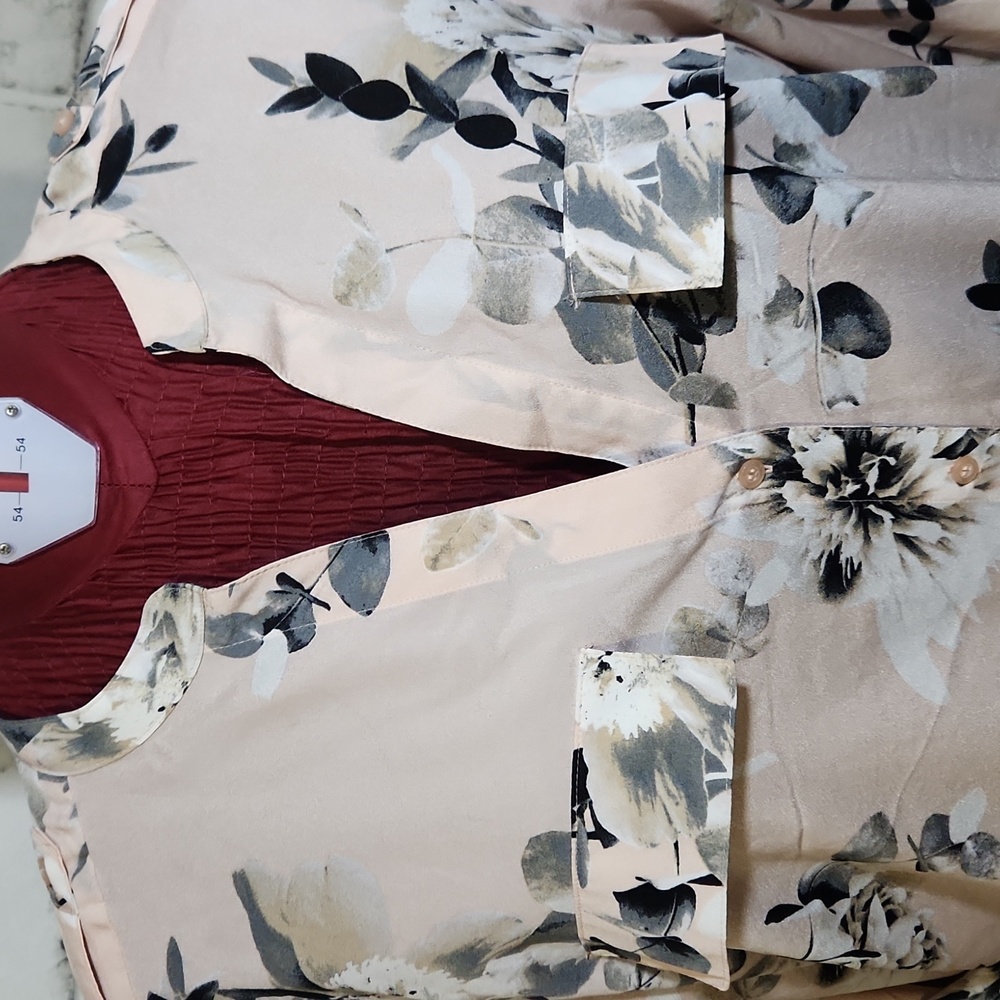 Calvin Klein Floral Blouse SZ 2X - Picture 3 of 9
